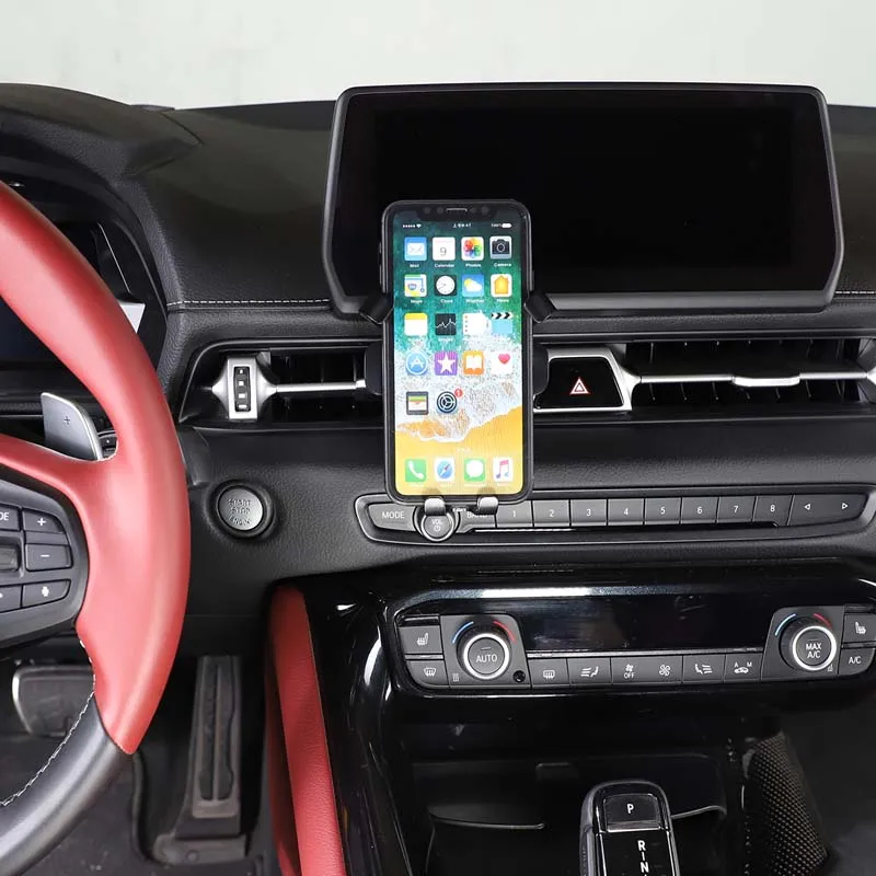 

For Toyota GR Supra MK5 A90 2019-2025 ABS Black Car Dashboard Air Outlet Phone Holder Interior Car Accessories