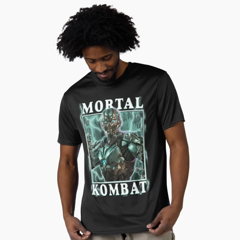 

Triborg Cyber Sub-Zero 90's Mortal Kombat Gift tee for gamer 100% cotton printed Short Sleeve Graphic T-Shirt All size tops