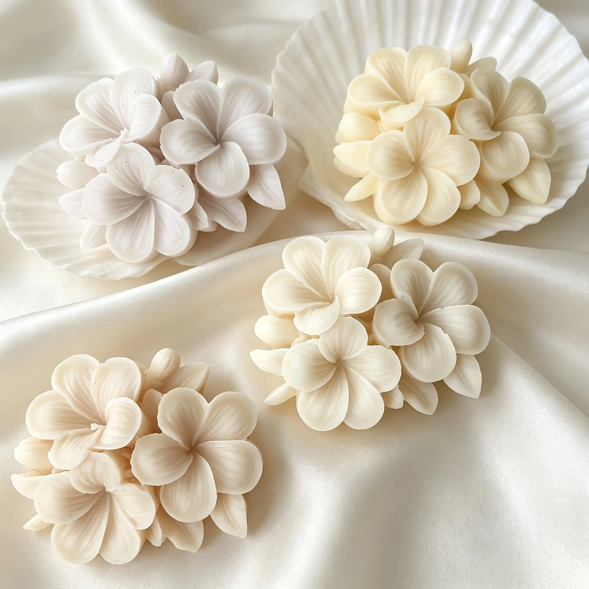 3 Stück 3D-Blumen-Silikonform für DIY-Bastelarbeiten, Kerzen, Seifen, Ton & Harz, Eierblumenformen mit unregelmäßigen Blumenformen – Detail 1