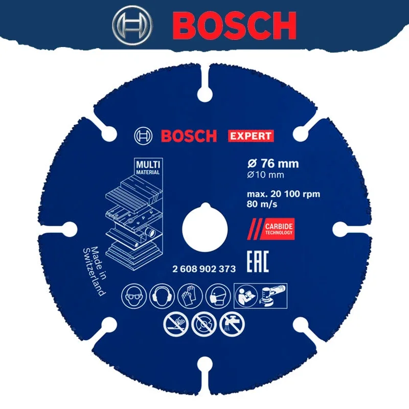 BOSCH Original 2608902373 Carbide Durable Multi Wheel Cutting Disc 76 mm Durable Cutting Blade Power Tool Attachments