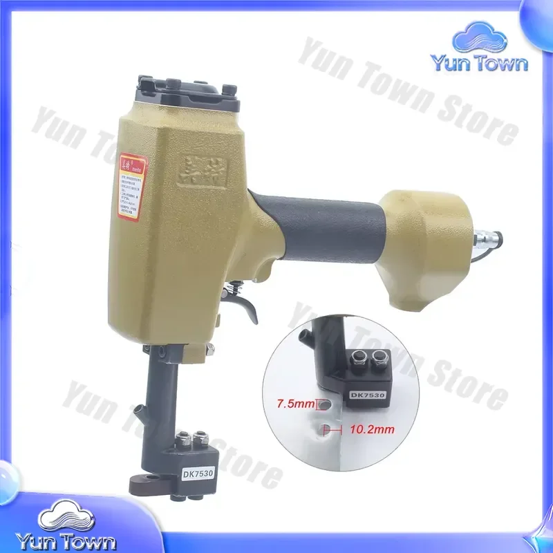 DK7530 7.5mm Pneumatic Hole Puncher Nailer for Aluminium Sheet 3.0mm Thick Punching Gun for Metal Fabrication Tools