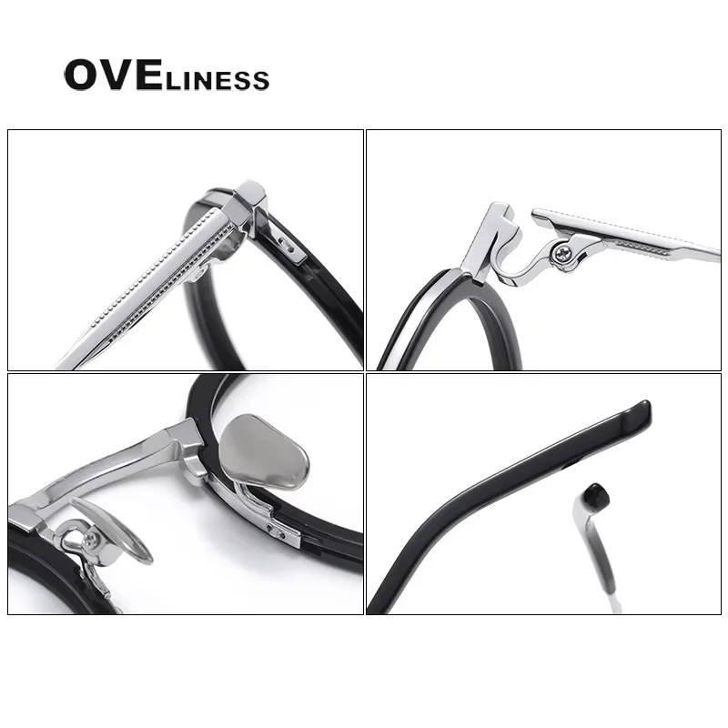 Vintage Acetate titanium Glasses Frame for Men 2025 square Eyeglasses Frames Women Korea Eyewear