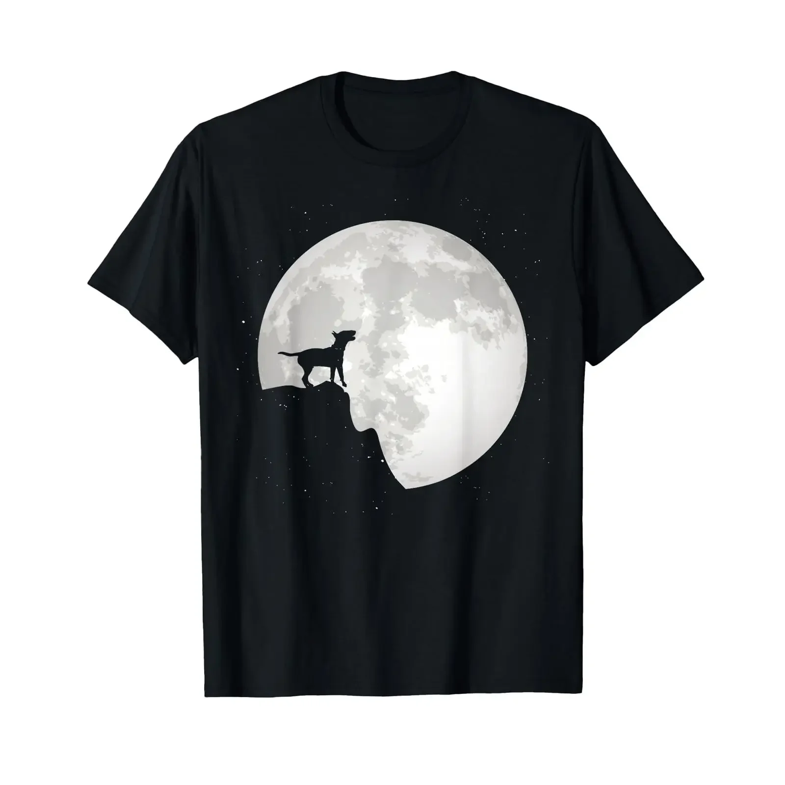 Bull Terrier Dog Portrait Moon T Shirt vintage Washed homme Comfortable Versatile Breathable Soft Stretched graphic Unisex