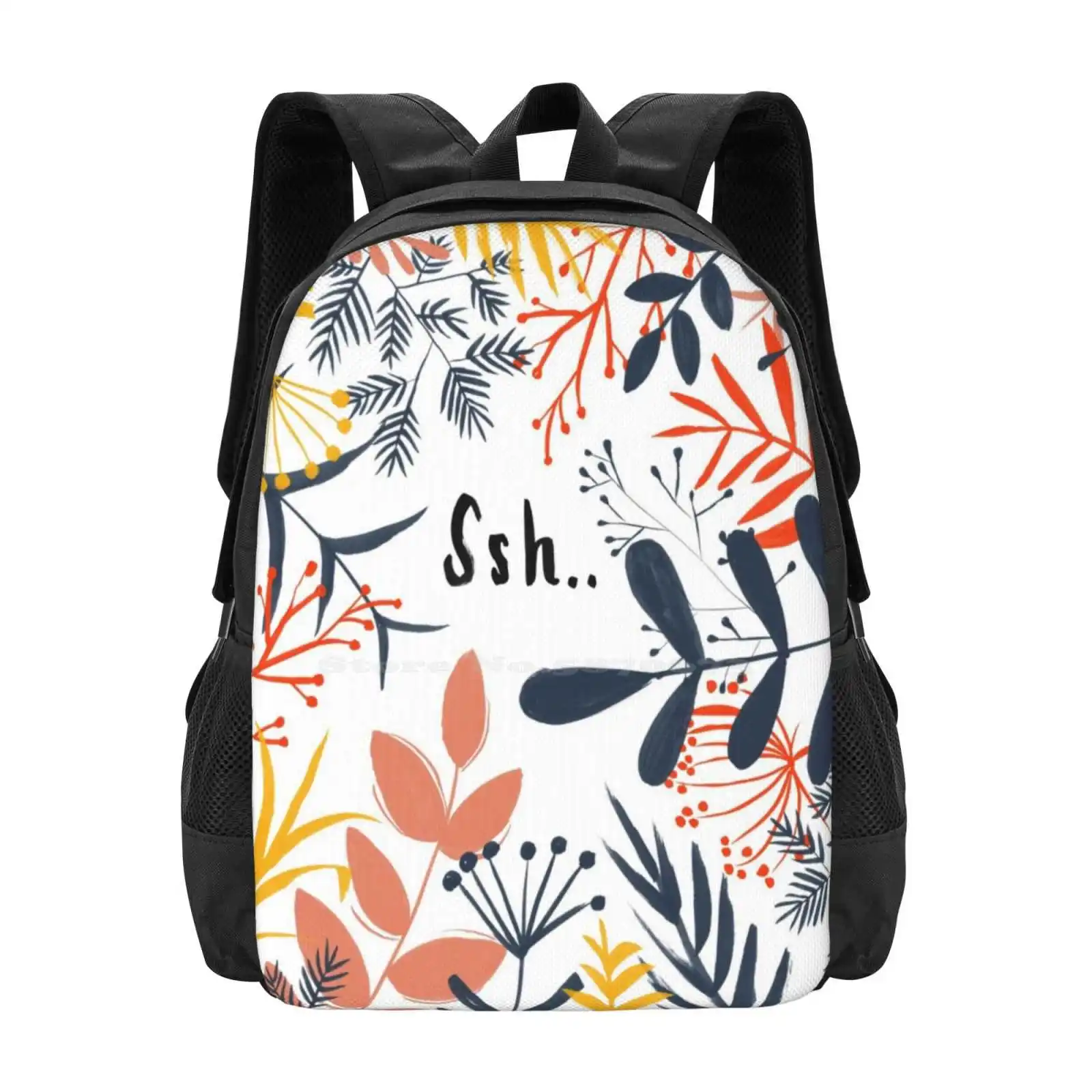 Quiet In The Jungle Hot Sale Schoolbag Backpack Fashion Bags Type Typography Travelling Nature Mindfulness Relaxing Bedroom