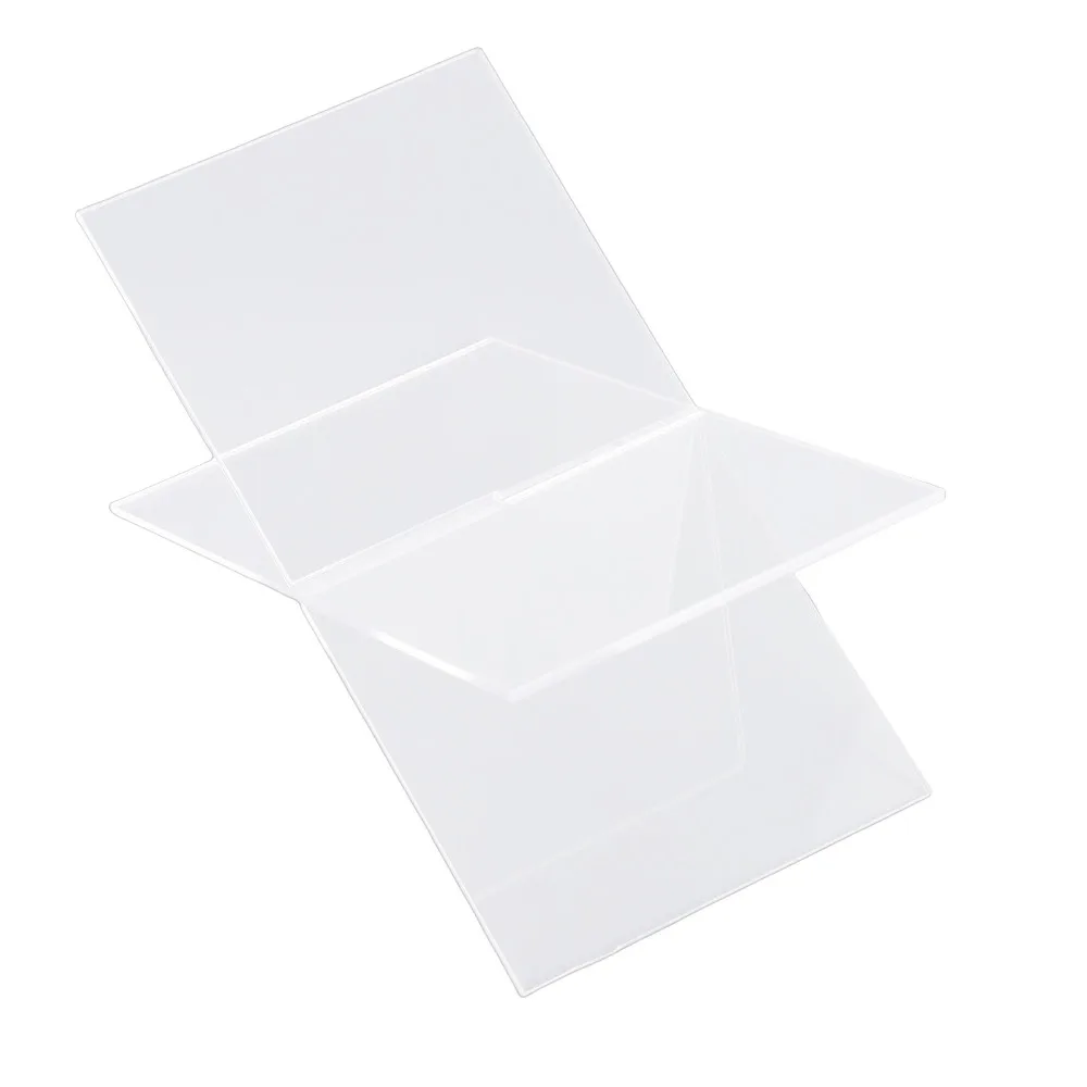 1set X-Shaped Design Acrylic Book Stand Clear Acrylic Material Portable Size Open Book Holder Desktop Reading Rack
