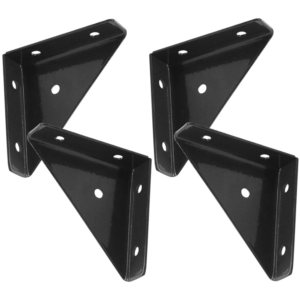 4 Pcs Corner Protector Angle Brackets Triangle Table Brace Metal Shelf Mounting Iron Detachable Joint Small