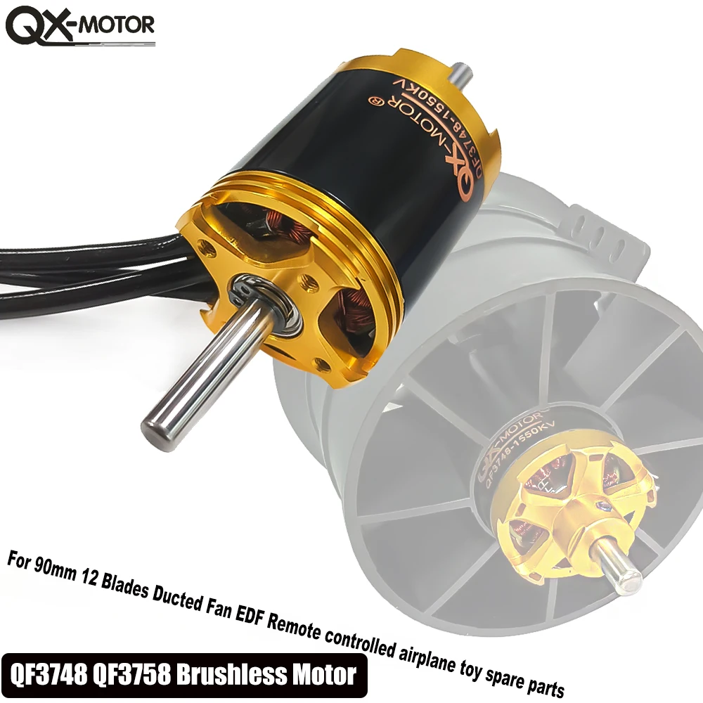 QX-MOTOR Brushless Motor QF3748 QF3758  For 90mm 12 Blades Ducted Fan EDF Remote controlled airplane toy spare parts