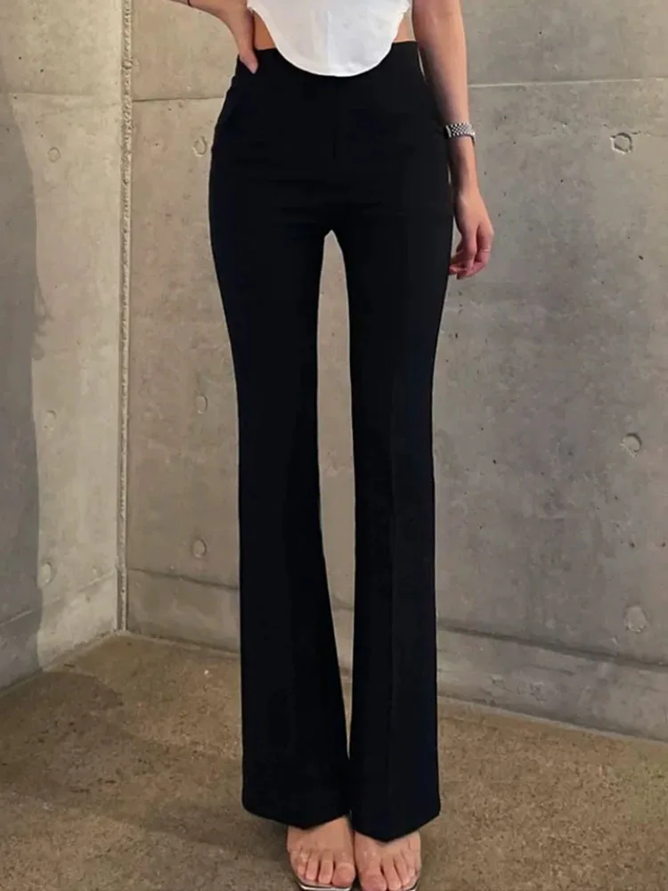 Bureau nouveau mince taille haute costume pantalon mode coréenne femmes décontracté Bootcut pantalons jambe large droite pantalon élégant