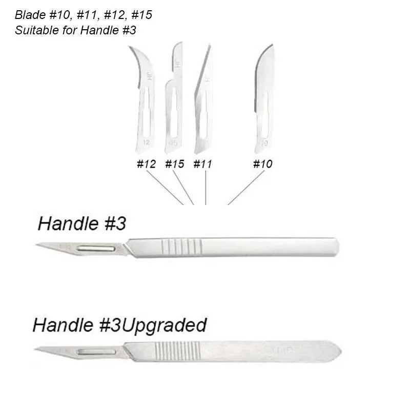 Scalpel Blades Handle Thick Long Carbon Steel Carving Metal Office Surgical Stationery Medical Cutter Knife Number 10 11 12 15