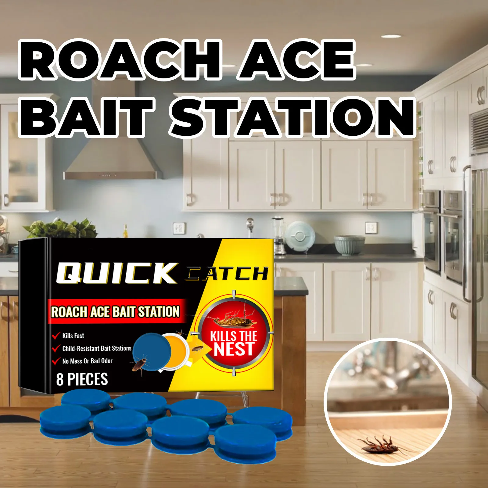 Cockroach Medicament Cockroach Killing Glue Decoy Household Cockroach Killing Kitchen Cockroach Stickers Six Pcs