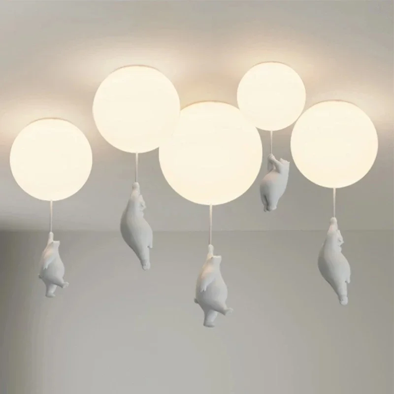 

Children's Bedroom Ceiling Pendant Light Cartoon Bear Ceiling Light Corridor Living Room Balloon LED Ceiling Light Fixture