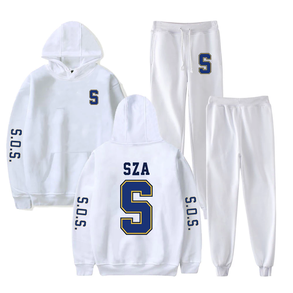 SZA SOS Blind New Album Hoodie Jogger Pants Two Piece Set Sweatshirts+Sweatpants 2023 World Tour Clothes Men Women's Set