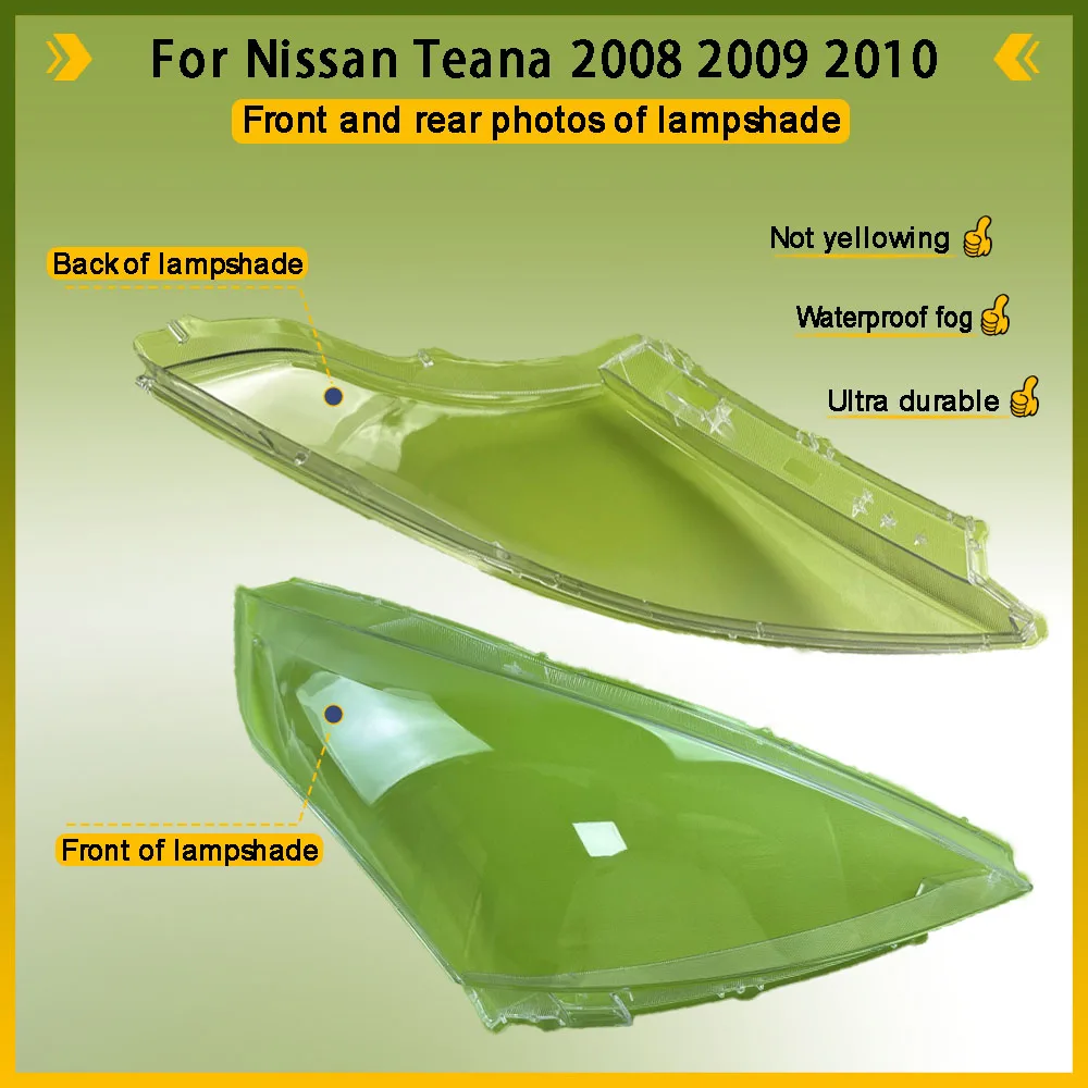 For Nissan Teana 2008 2009 2010 Front Car Protective Headlight Glass Lens Cover Shade Shell Transparent Light Housing Lamp