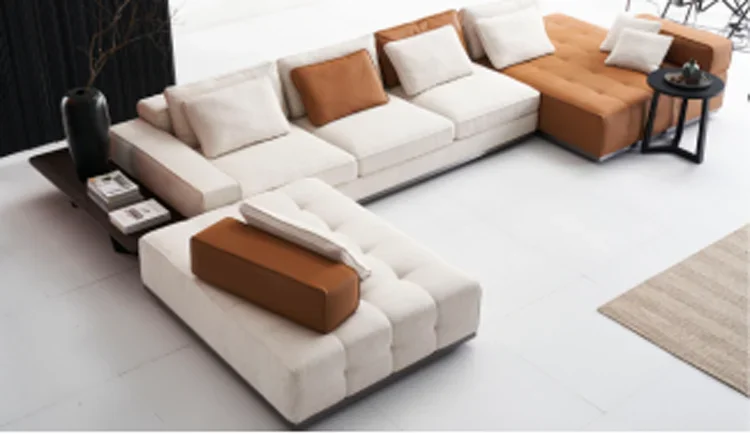 Italian Minimalism Modern Design Fabric Sectional Sofa Contemporary Module Couch