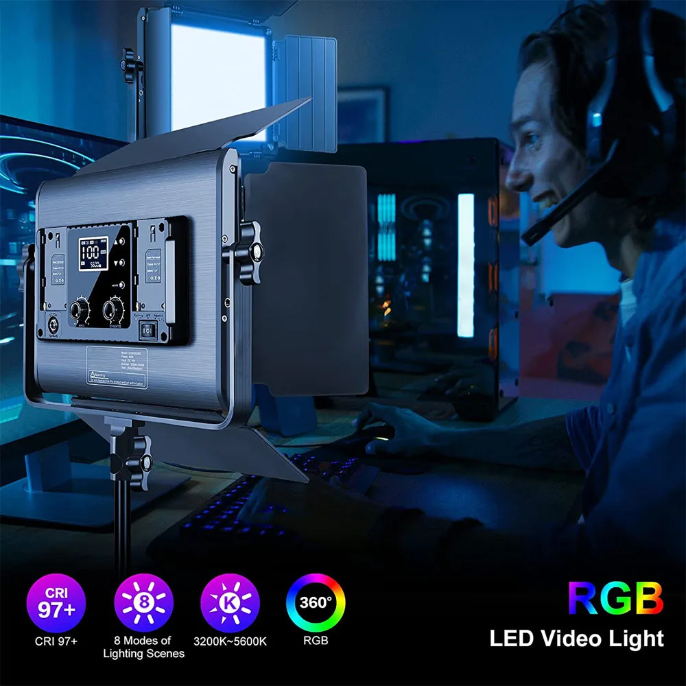 Imagem -03 - Rgb Conduziu a Luz Video com Controle de Bluetooth 880rs 60w Kit de Iluminação da Fotografia Pode Ser Escurecido Conduziu o Painel com Tela Lcd para o Youtube o