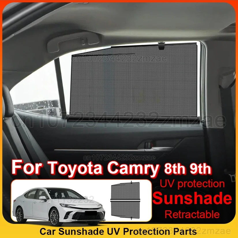 2 Pcs Car sunshade For Toyota Camry 2018-2026, UV protection Side window curtains, Customizable Car windows sunshade Accessories