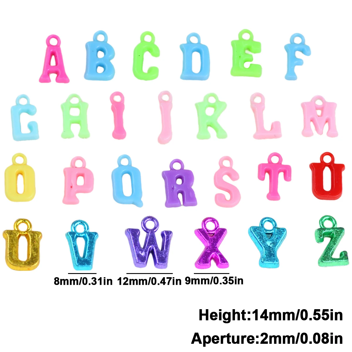 100pcs Acrylic Alphabet Letter Pendants Single Side Hole Charms Loose Beads For DIY Bracelet Necklace Handmade Jewelry Marking view 2