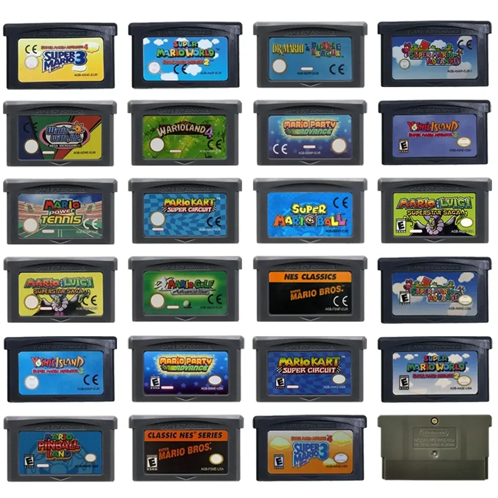 Mario GBA Game Cartridge 32 Bit Video Game Console Card Super Mario Advance Super Mario Bros Mario Kart for GBA