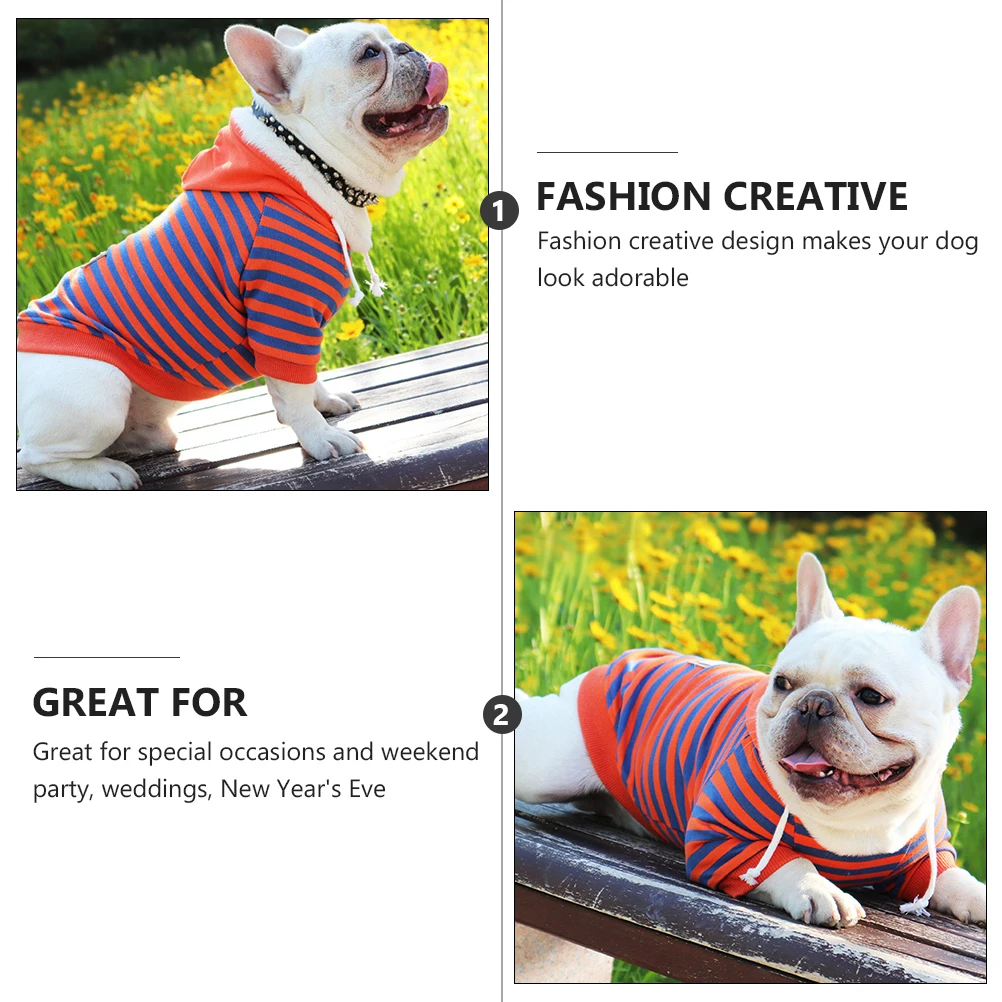 

Pet Sweater Jumpsuit Breathable Apparel Small Dogs Winter Clothes Striped Outfit Cotton Sleepwear