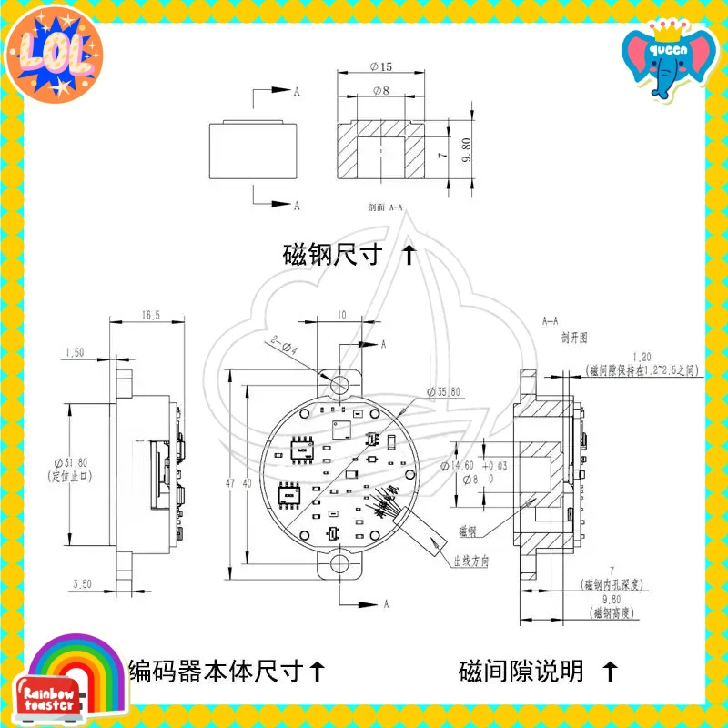 18-Bit Single-Turn Absolute Magnetic Encoder, Slim Split Design, RS485 ModBus Compatible