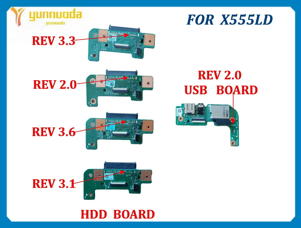 

For Asus X555L X555LD X555LP Laptop HDD Hard Disk Drive Audio Board X555LD REV2.0 3.1 3.3 3.6 Version 100% Tested