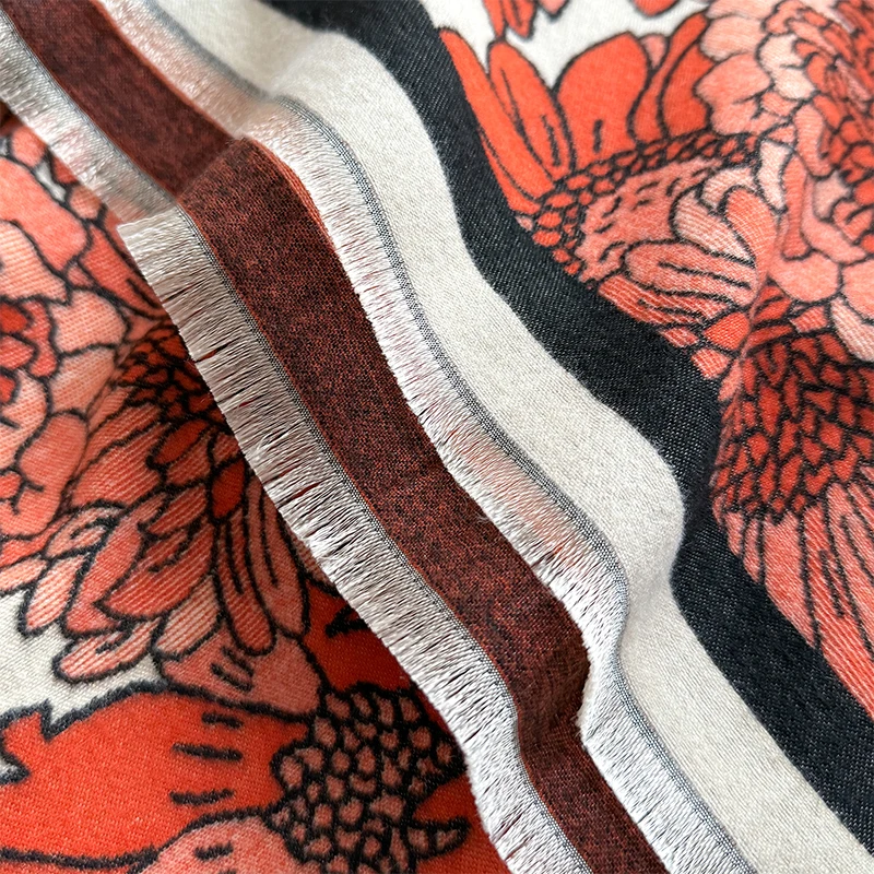 New Luxury Brand Two-Sided Jacquard Scarf pashmina Cashmere Soft Warm Fringe Pashmina Shawl Winter Coldproof Windproof Blanket