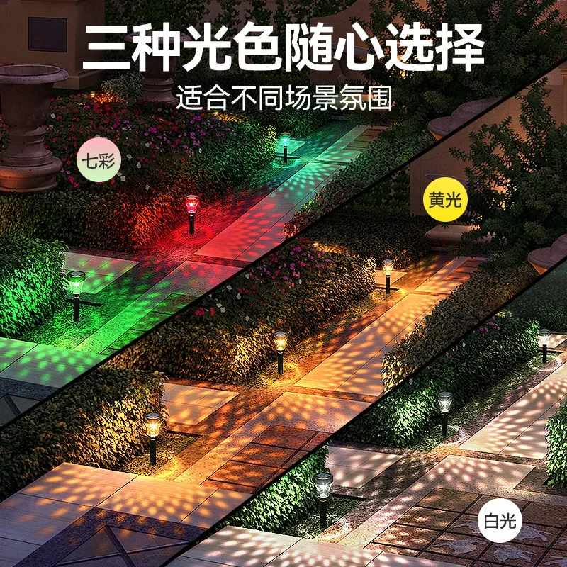 Imagem -03 - Led Solar Powered Pathway Lights Waterproof Landscape Lamp Iluminação do Jardim Quintal Pátio Gramado Quintal Passarela Decor