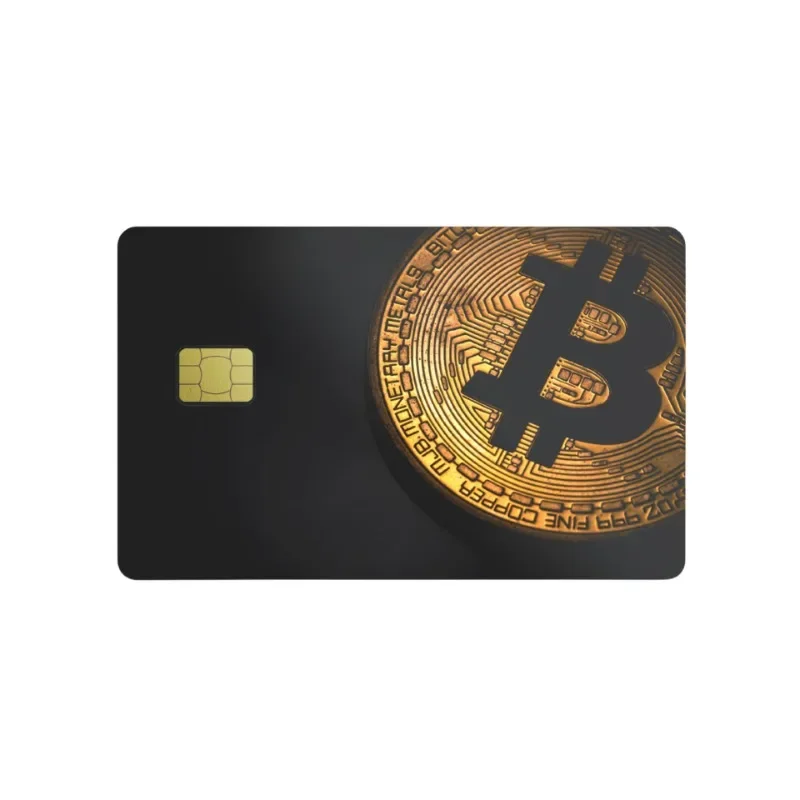 Luxury Metal Gift Card Stickers with Exclusive Bitcoin Design Fashion Debit Card Sticker for Bank Credit Debit Cards Decal