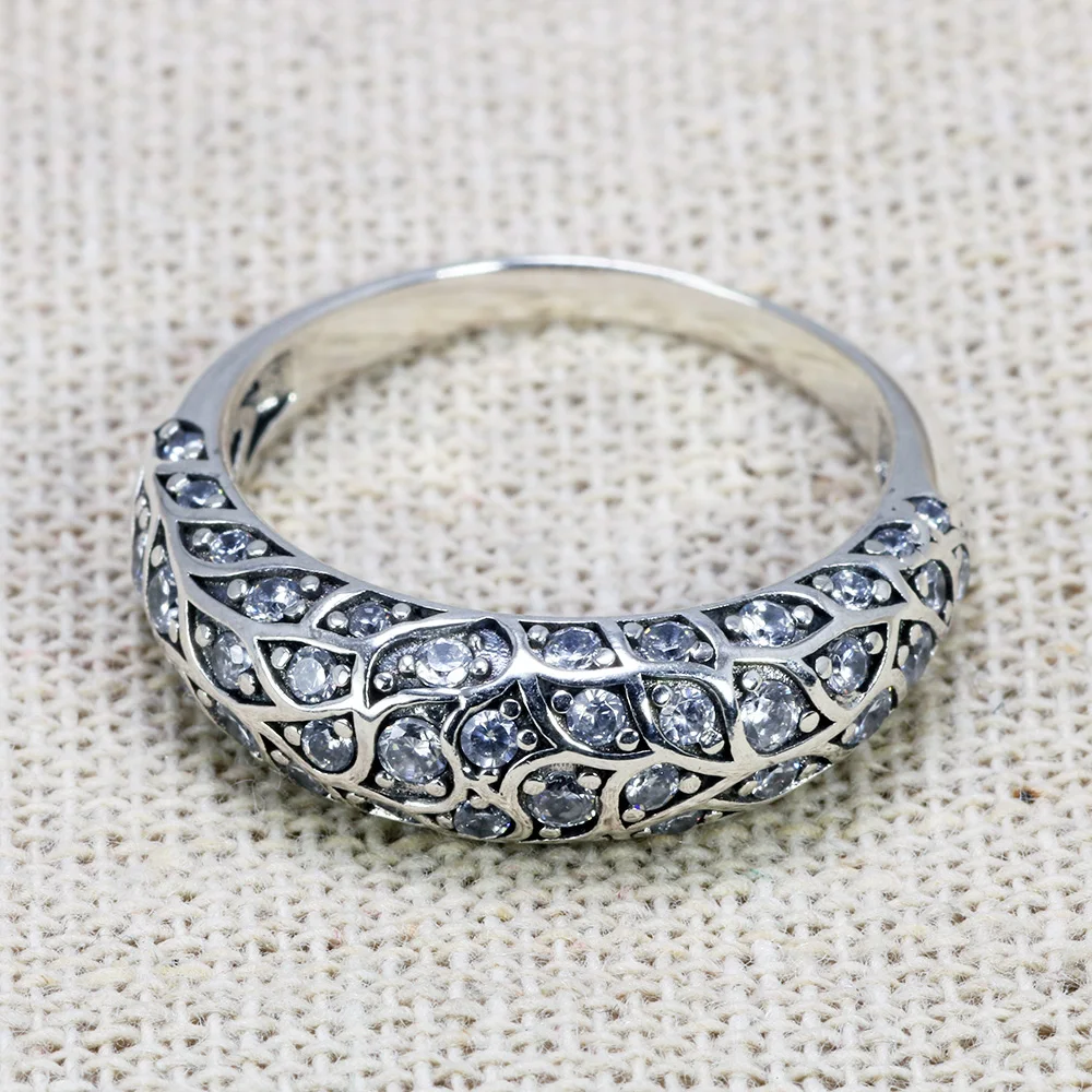 Real Pure 925 Sterling Silver Luxury Design Rings For Women Elegant Inlaid Zircon Stone Vintage Flowers Thai Silver Jewelry