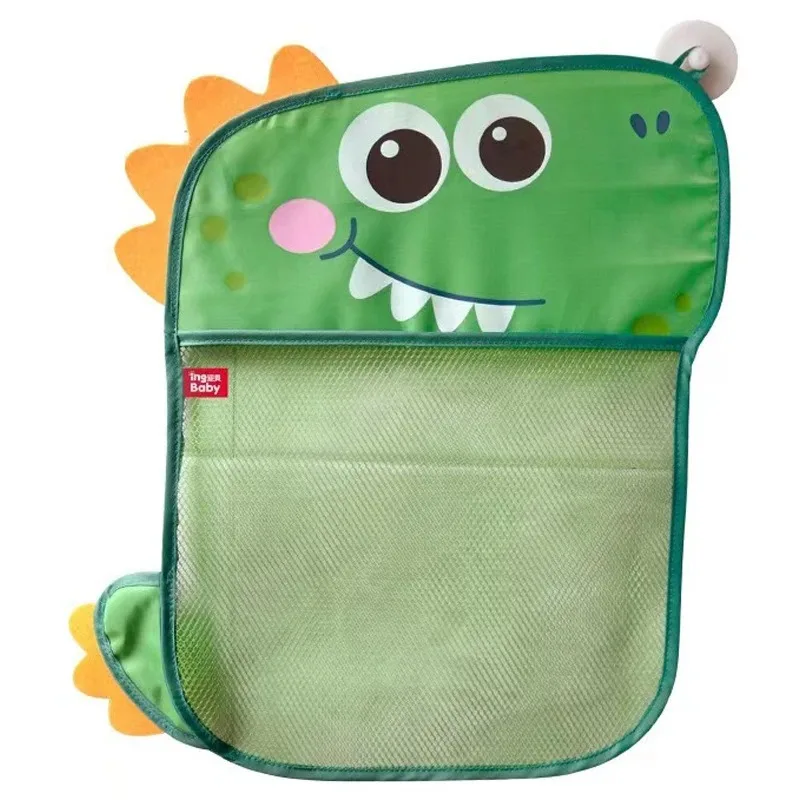 Borsa portaoggetti per giocattoli per bambini Cartoon Little Dinosaur Baby Bathing and Water Playing Toy Storage Net Bag bagno con ventosa