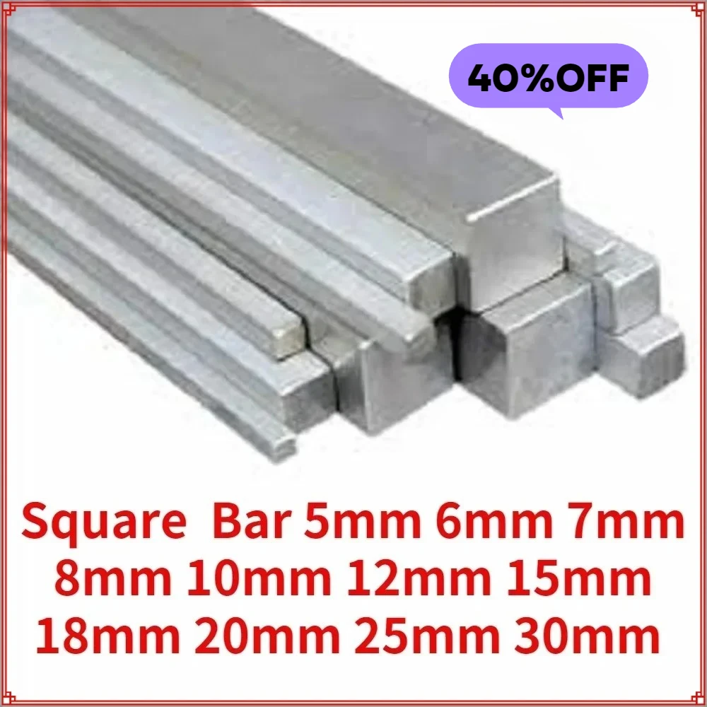 304 Stainless Steel Square Rod Bar 5mm 6mm 7mm 8mm 10mm 12mm 15mm 18mm 20mm 25mm 30mm MODEL MAKERS 300mm