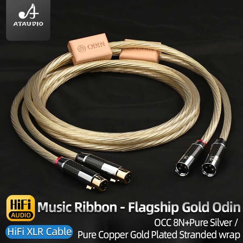 Hi-end Gold ODIN XLR Audio Cable 8N OCC Silver Mixed Cord 2XLR Male to 2XLR Female Balanced Amplifier Microphone Cable