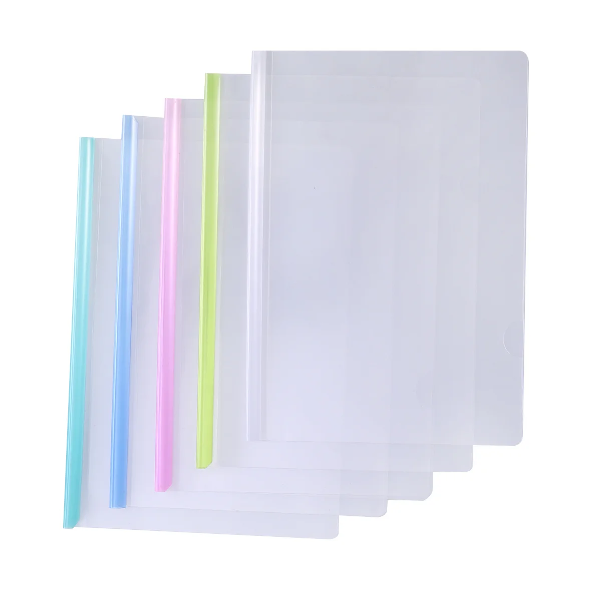 

10pcs A4 Transparent Slide Clamp File Folder Light Flexible Report Binder For Documents Papers Music Books High Capacity