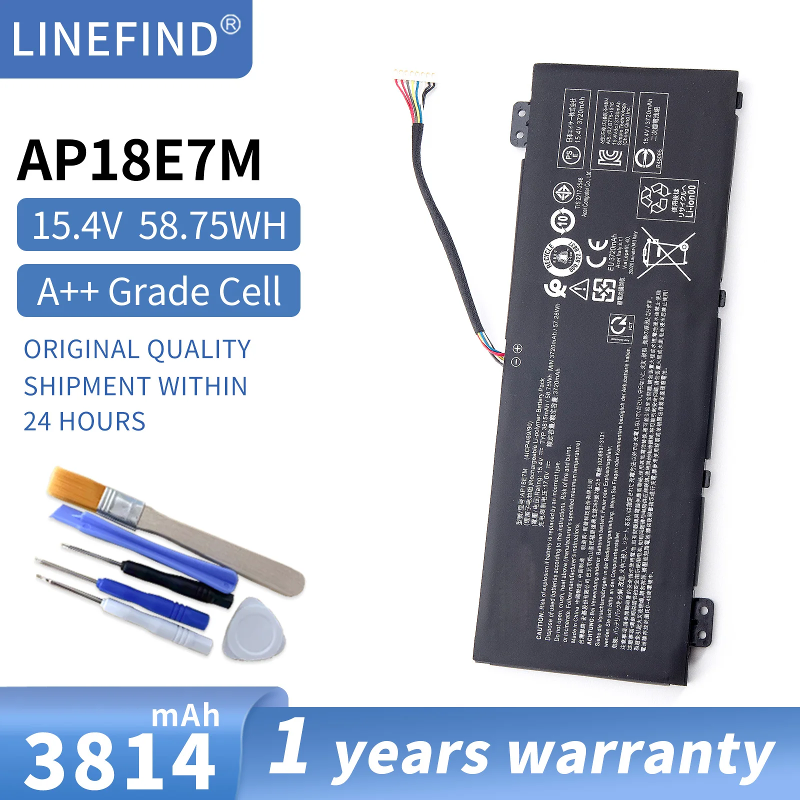 AP18E7M AP18E8M Battery for Acer Nitro 5 AN515-54 AN517-51 AN515-55 AN515-44 AN515-43 Nitro AN715-51 PH315-52 PH317-52 PH317-53