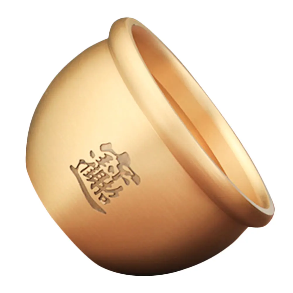 

1 pc Copper Fortune Golden Ashtray Creative Craft Living Room Ornament Tabletop Accessory Decoration Metal Wealth Bowl