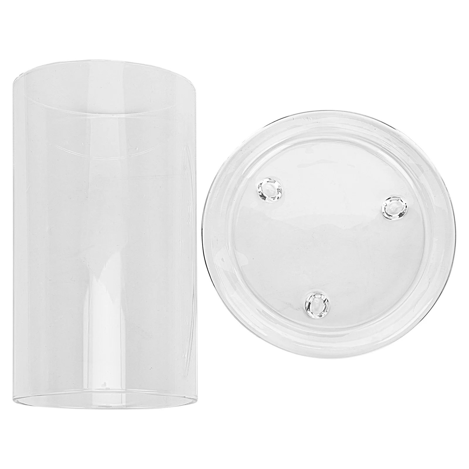 

1Set Windproof Glass Holder Household Decorative Transparent Glass Dome Long-Lasting Cover for Living Room