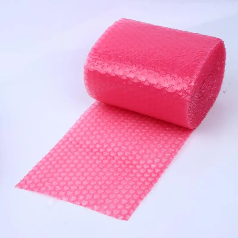 New 1 Roll 6M Pink Heart-Shaped Bubble Love Thickeneded Shockproof Fragile Protective Packaging Film