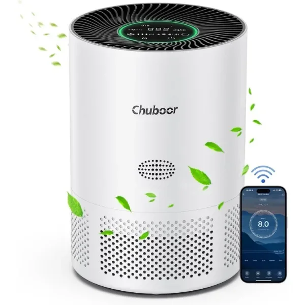 Chuboor Air Purifiers for Bedroom with Wifi Alexa Control, PM 2.5 Air Quality Light, Air Purifiers for Home Large Room