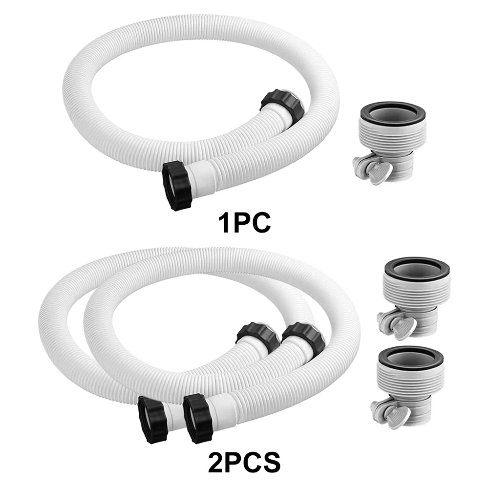 1.5in Diameter Pool Filter Pump Hose with Adapter Pool Pump Hose Salt Water Pump Hoses for Intex Filter Pumps Saltwater Systems