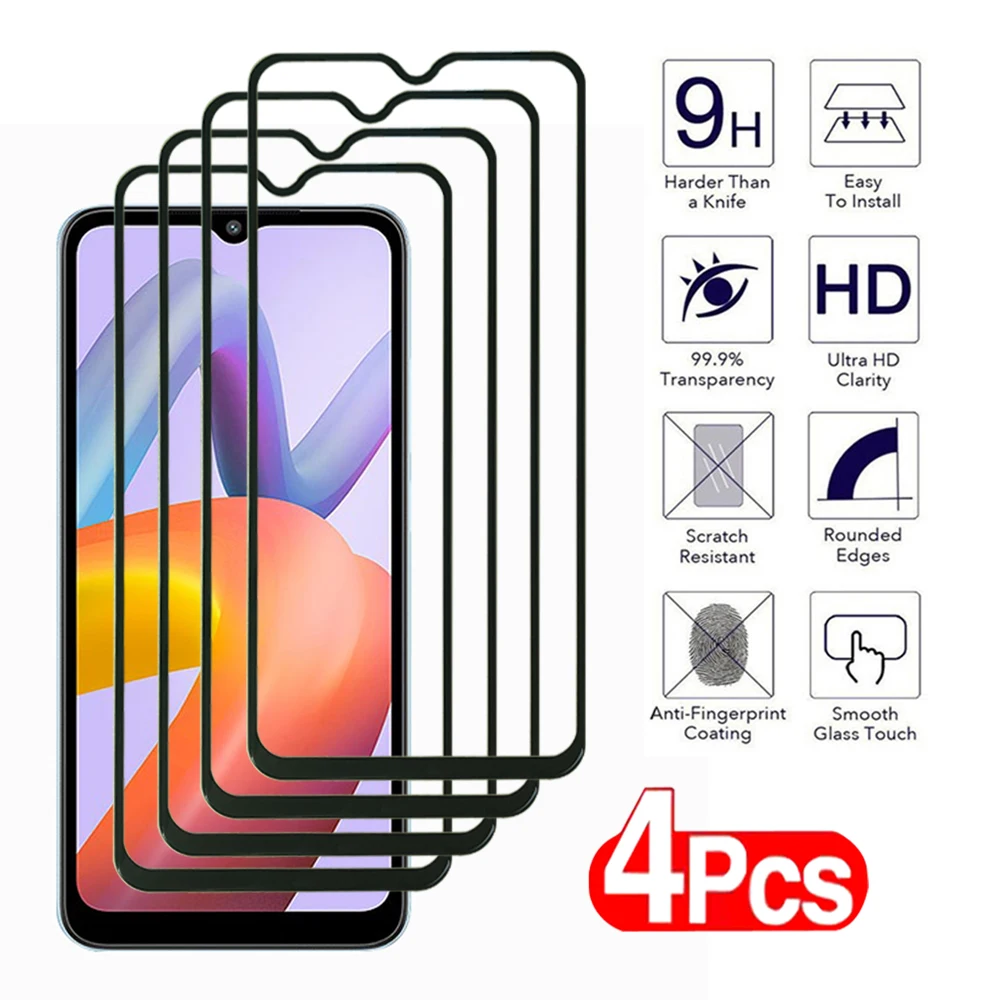 4Pcs Protective Tempered Glass For Xiaomi Redmi Note 8 9 Pro Max 9S 8T 9T Screen Protector Redmi A1 A2 Plus 8A 9A 9T 9C NFC Film