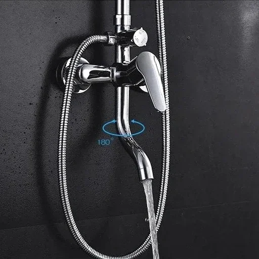 الحائط الحمام صنبور حوض خلاط 3 طرق قابل للتعديل حوض الاستحمام الحنفيات اكسسوارات الحمام المنزلية صنبور خلط الساخنة والباردة #4