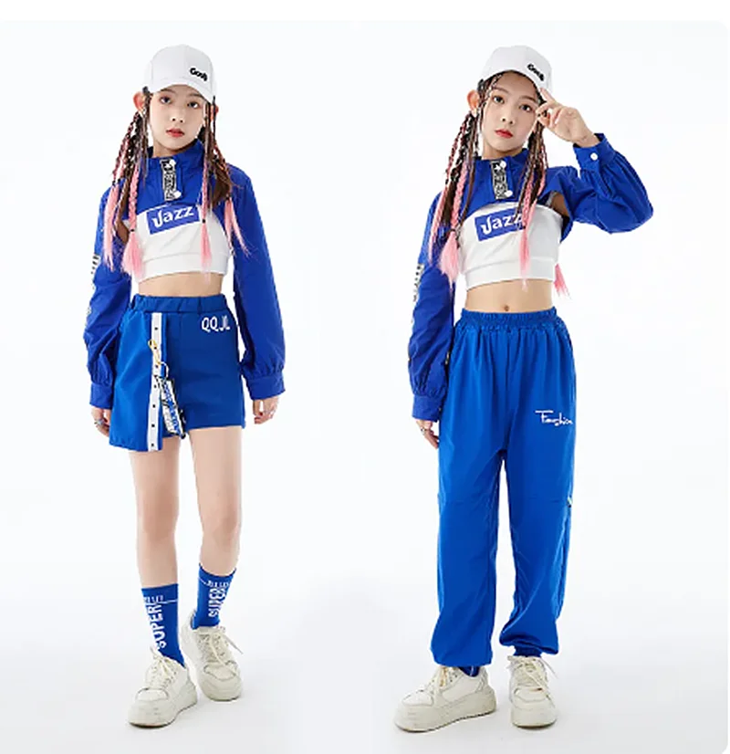 Girls' Jazz Dance, Umbilical Hip Hop Show, Children's Performance Dress, Cheerleader Performance Children Jazz Costumes