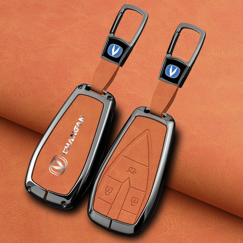 Zinc Alloy Car Key Case Cover for Changan Eado Unit CS35plus CS55plus CS75plus Smart Protected Keychains Interior Accessories