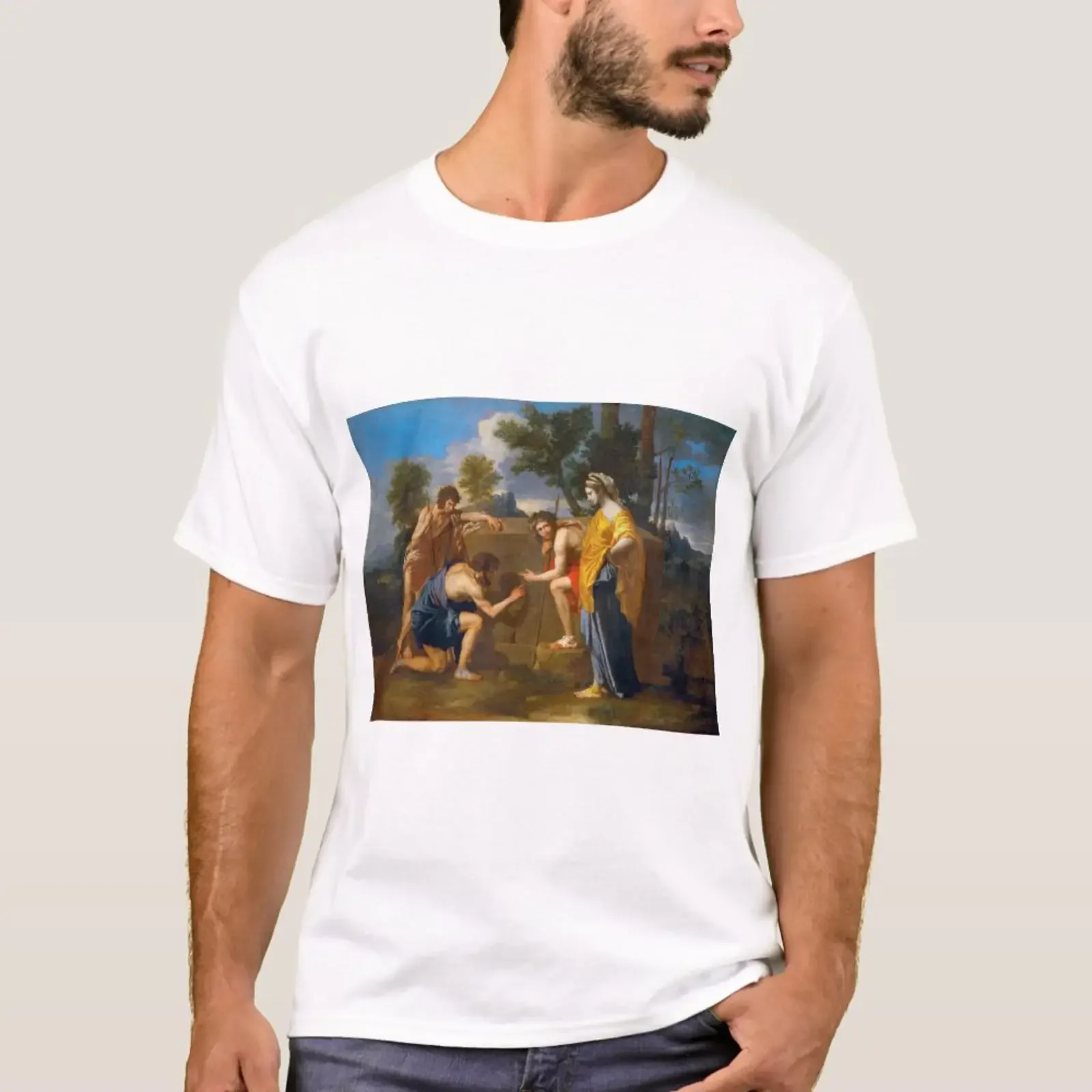 Et in Arcadia ego Poussin T Shirt vintage Washed Soft Slightly fashion graphic Breathable Unisex Stretched designer clothes