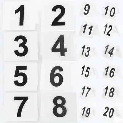 

20Pcs Acrylic Number Markers V Shaped Table Numbers for Restaurant Cafe Bar Double Sided Reusable Desk Signs Compact Minimalist