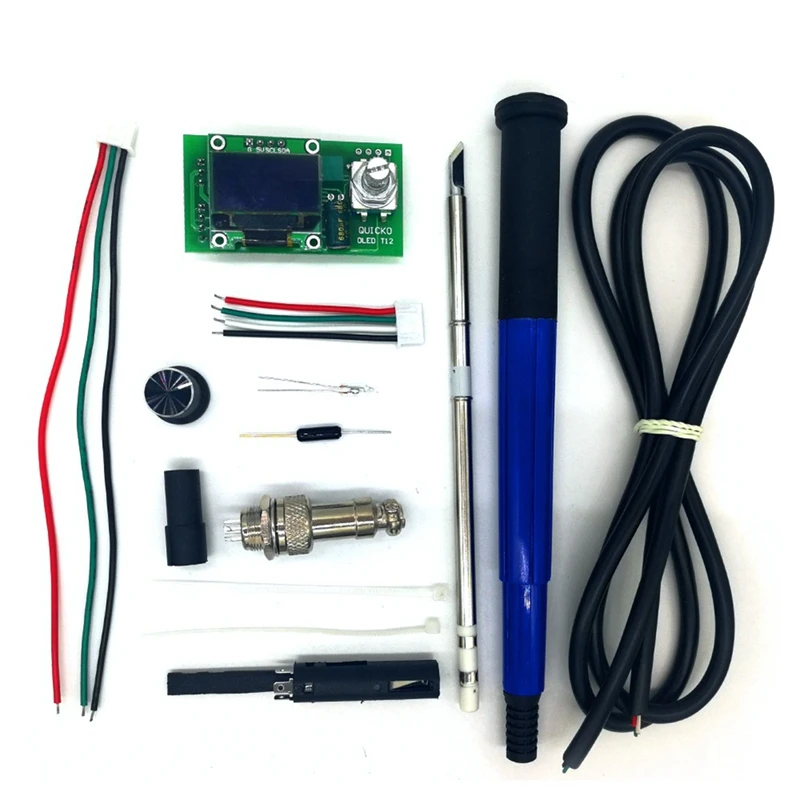 

AT14 T12 STC OLED Controller Digital Soldering Iron Station DIY KITS With Handle Use For T12 Tips