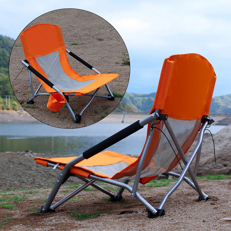 Outdoor Beach Chairs Portable Folding chair Backrest and Cup Holder For Camping Fishing Travel BBQ Foldable Furniture Picnic