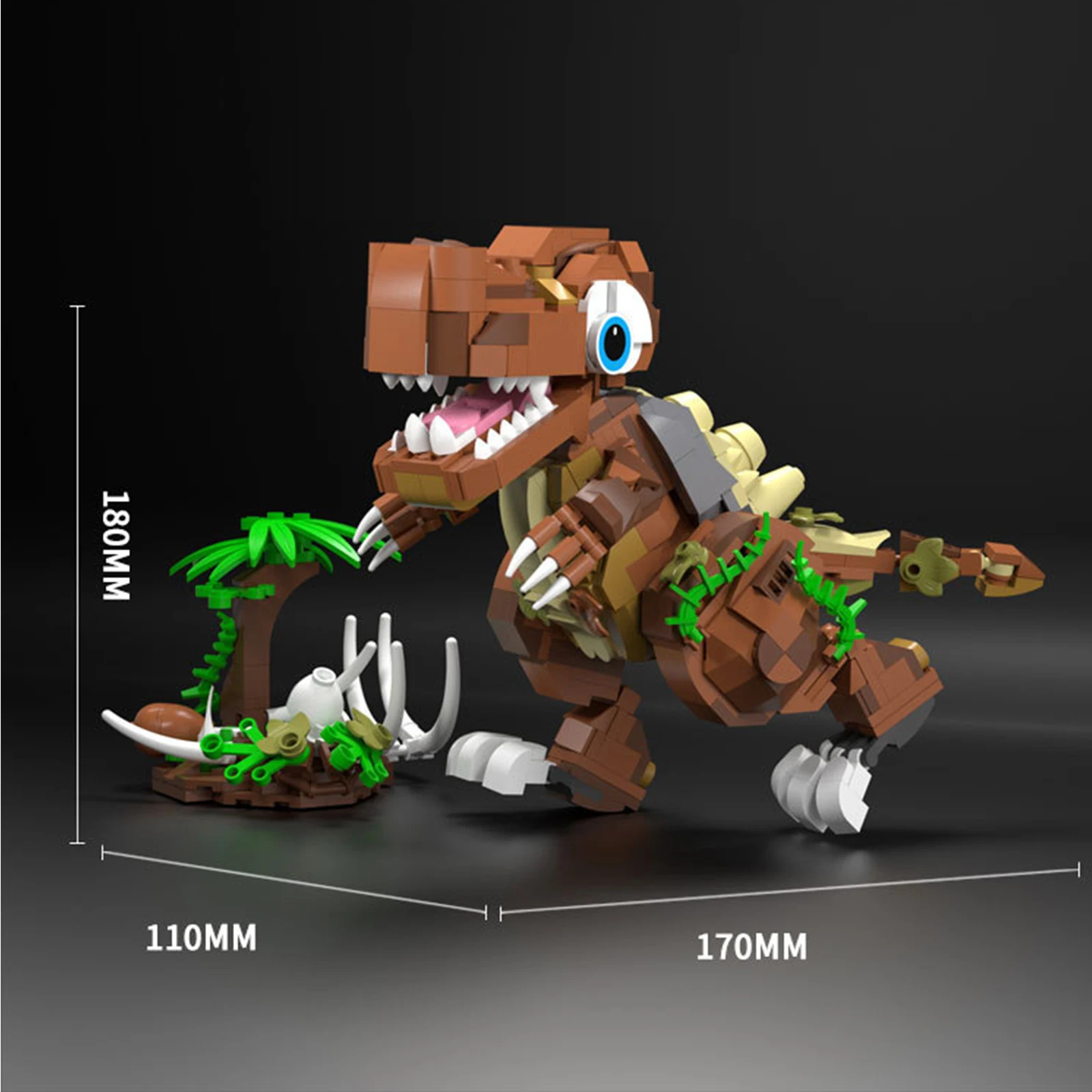 MOC T-Rex Modell Bausteine Kit Prähistorischer Planet Dinosaurier Jurassic World Kompatibles Set STEM Pädagogisches Ziegel Spielzeug Geschenk