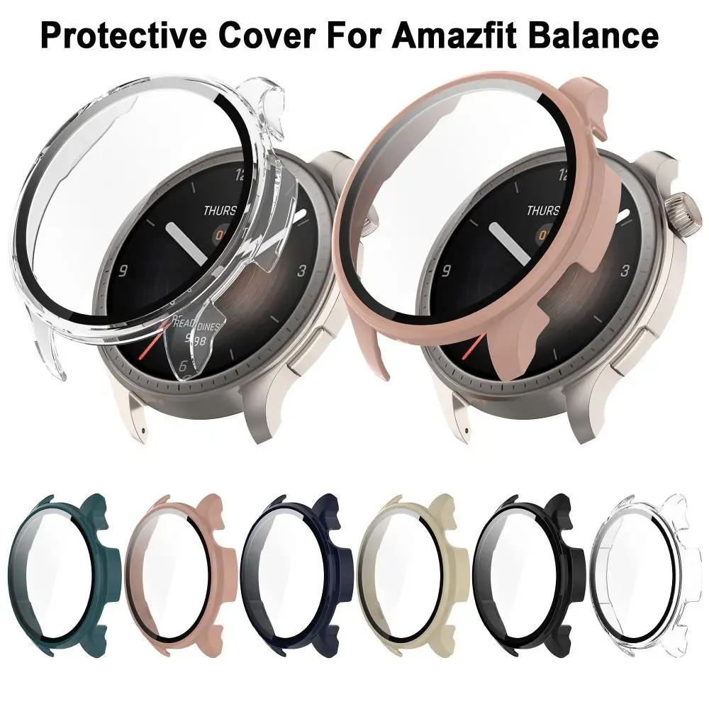 New PC+Tempered Protective Case Smart Full Cover Screen Protector Accessories Hard Cover Shell for Amazfit Balance Smart Watch