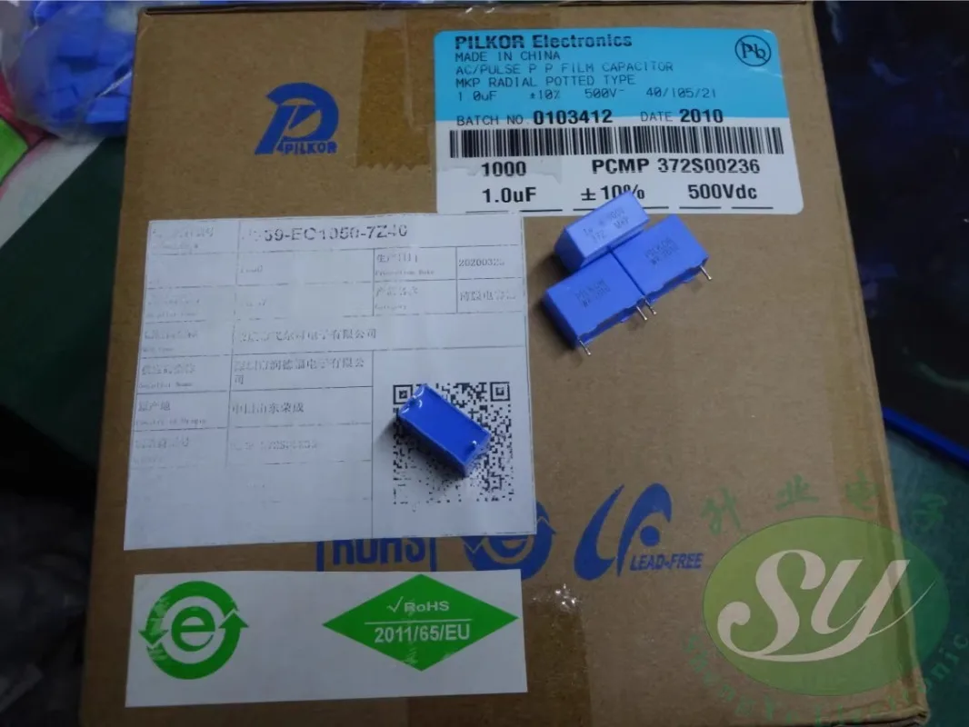 

10PCS MKP372 1.0uf/500v 1uf 1u0 105 New thick 8.1MM film capacitor 15MM MKP372S00236